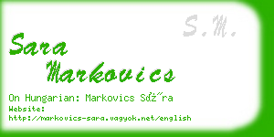 sara markovics business card